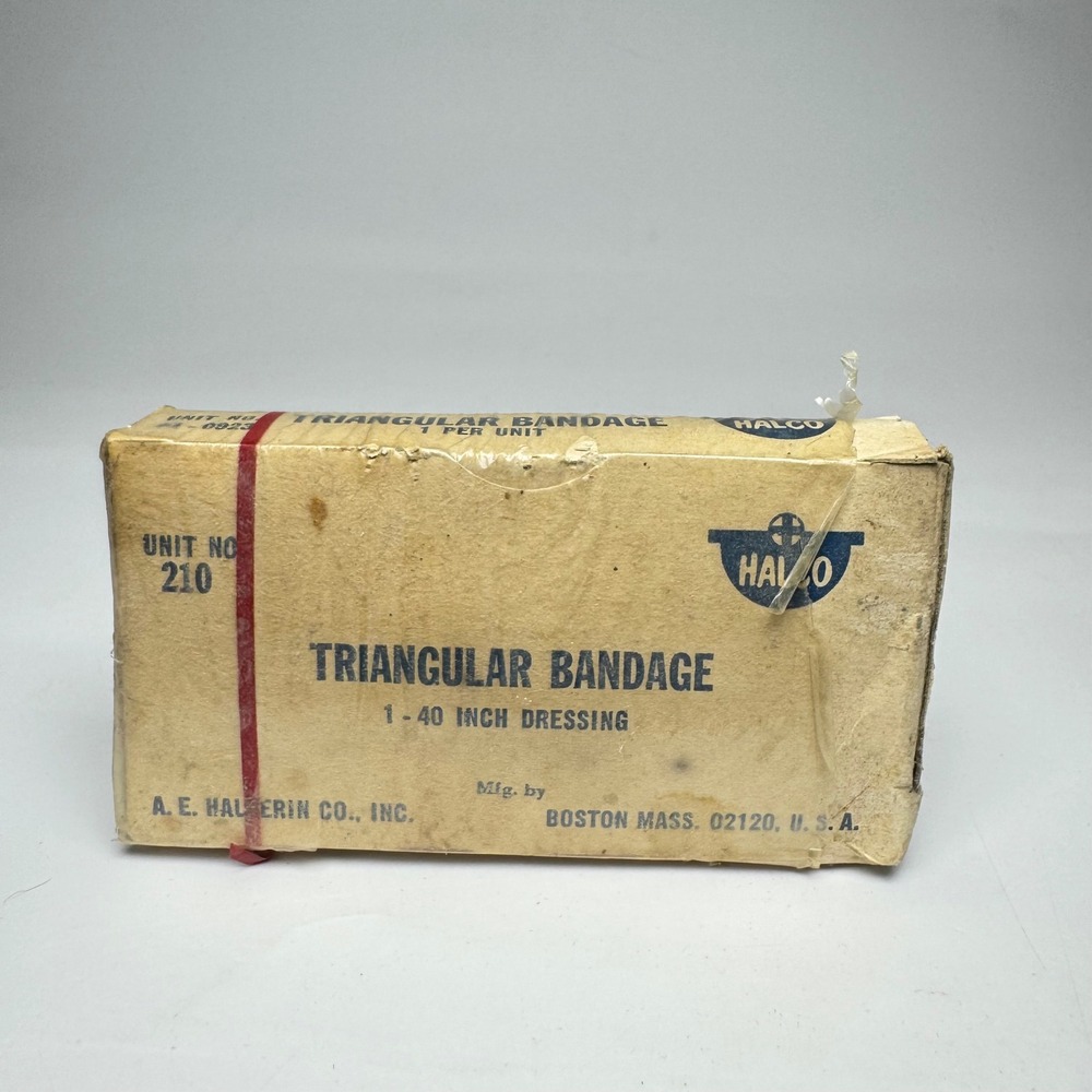 Vintage Halco Triangular‎ Bandage Unit 210 AE Halperin Boston 40 Inch Dressing